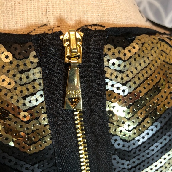 Guess Chevron Sequin Cocktail Dress - Picture 6 of 9
